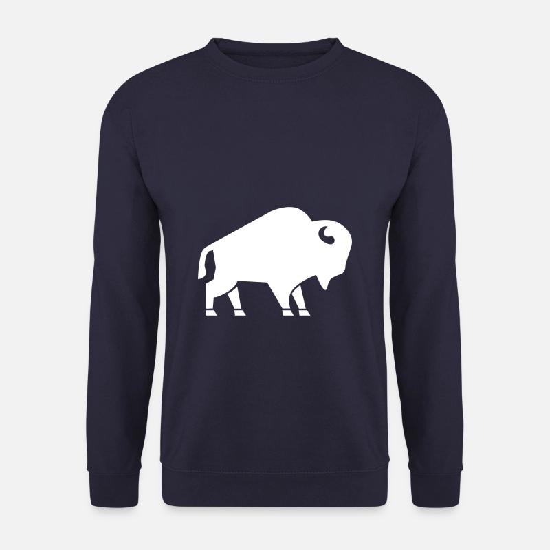 Bison Icon White - Unisex Pullover - Navy