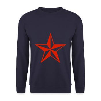 Star Pentagram Red - Unisex Pullover - Navy - Vorne - Alina (178cm) & Michal (187cm)