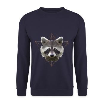 Low Poly Art Raccoon Racoon Cool Polygon - Unisex Sweatshirt - navy - Front - Alina (178cm) & Michal (187cm)