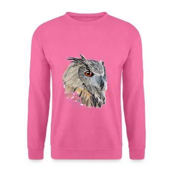 Coole Low Poly Eule | Geometrisch | Dreiecke - Unisex Pullover - Pink - Vorne