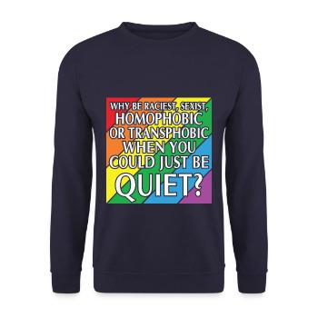 LBGT Flag Gay Pride Human pourrait juste être tranquille - Sweat-shirt Unisexe - marine - Devant - Alina (178cm) & Michal (187cm)