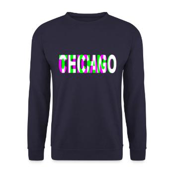 techno chicago DJ Raver Logo - Sweat-shirt Unisexe - marine - Devant - Alina (178cm) & Michal (187cm)