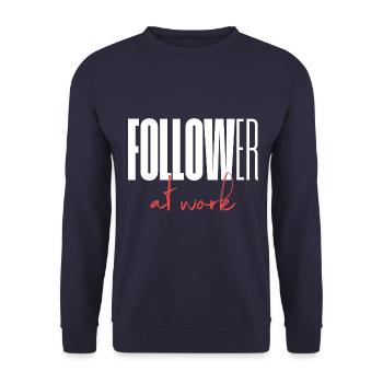 Follower at work - Unisex Sweatshirt - navy - Front - Alina (178cm) & Michal (187cm)