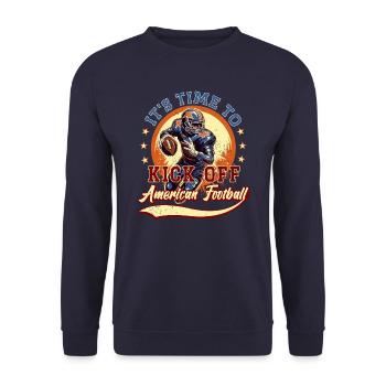 It's time to start American football. - Unisex Sweatshirt - navy - Front - Alina (178cm) & Michal (187cm)