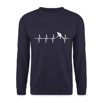 Hockey heartbeat ECG motive for hockey players - Unisex Sweatshirt - navy - Front - Alina (178cm) & Michal (187cm)
