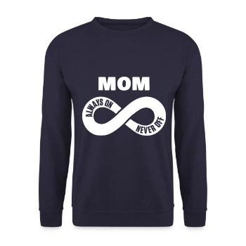 Mom Always On Never Off Mama Shirt Muttertag - Unisex Pullover - Navy - Vorne - Alina (178cm) & Michal (187cm)
