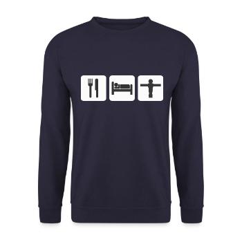 football de table - Sweat-shirt Unisexe - marine - Devant - Alina (178cm) & Michal (187cm)
