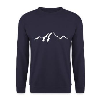 Mountain scenery / Mountains white - Unisex Sweatshirt - navy - Front - Alina (178cm) & Michal (187cm)