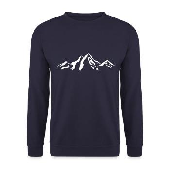 Mountain scenery / Mountains white - Unisex Sweatshirt - navy - Front - Alina (178cm) & Michal (187cm)