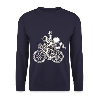 Cute Octo Cycling - Unisex Pullover - Navy - Vorne - Alina (178cm) & Michal (187cm)