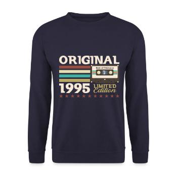 30ème Anniversaire Millésime Février 1995 Cassette 95 - Sweat-shirt Unisexe - marine - Devant - Alina (178cm) & Michal (187cm)