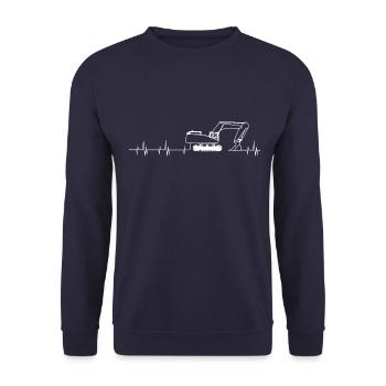 Fan Artikel für alle Baggerfahrer - Unisex Pullover - Navy - Vorne - Alina (178cm) & Michal (187cm)