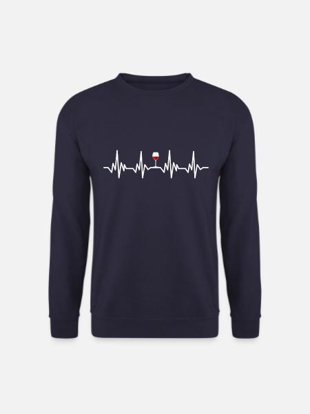 Red wine - EKG HEARTBEAT - Unisex Sweatshirt - navy