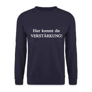 Verstärkung - Unisex Pullover - Navy - Vorne - Alina (178cm) & Michal (187cm)