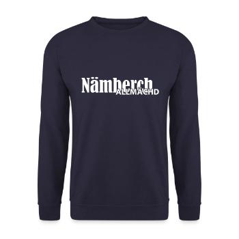 Nämberch - Nuremberg - Allaah - saying - Unisex Sweatshirt - navy - Front - Alina (178cm) & Michal (187cm)