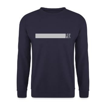 Pan - Pansexuell als Streifen - Unisex Pullover - Navy - Vorne - Alina (178cm) & Michal (187cm)