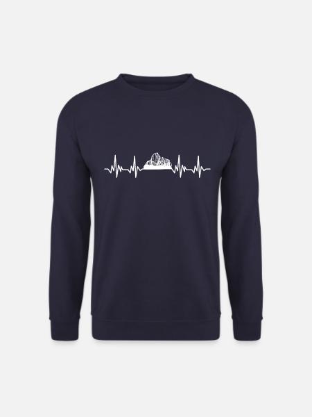 roller coaster amusement park Herzlinie Herzschlag Gesch - Unisex Sweatshirt - navy