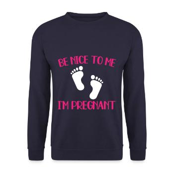 I'm Pregnant - Unisex Pullover - Navy - Vorne - Alina (178cm) & Michal (187cm)