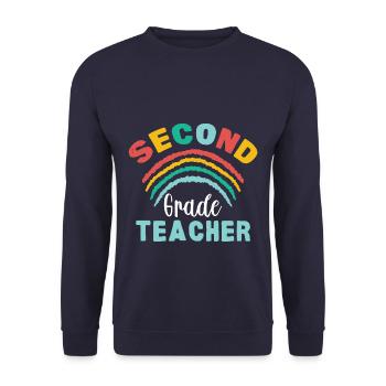 2nd Grade Teacher - Unisex Pullover - Navy - Vorne - Alina (178cm) & Michal (187cm)