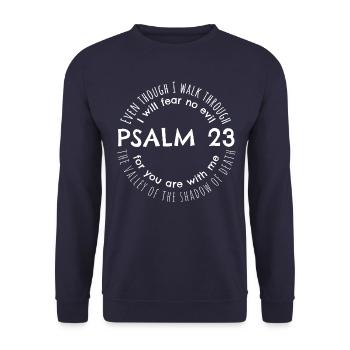 Psalm 23 Good Shepherd Jesus Bible Verse God Pray - Unisex Sweatshirt - navy - Front - Alina (178cm) & Michal (187cm)