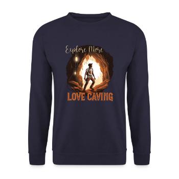 Cave speleology for thrill lovers - Unisex Sweatshirt - navy - Front - Alina (178cm) & Michal (187cm)