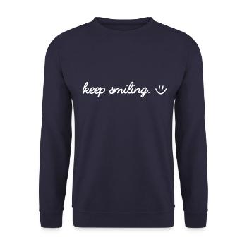 Keep smiling - Unisex Sweatshirt - navy - Front - Alina (178cm) & Michal (187cm)