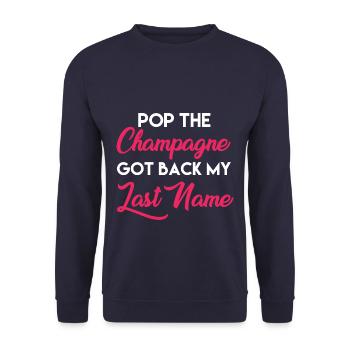 Funny Divorce Pop The - Unisex Pullover - Navy - Vorne - Alina (178cm) & Michal (187cm)
