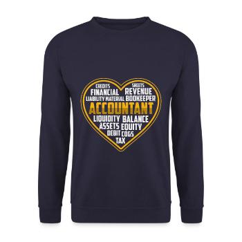 CPA Accountant Heart - Unisex Pullover - Navy - Vorne - Alina (178cm) & Michal (187cm)