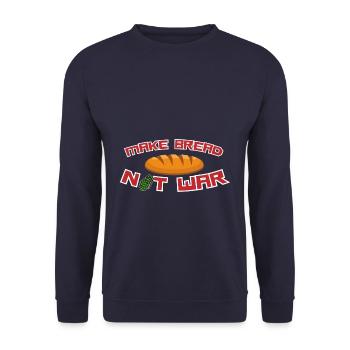 Make Bread Not War - Unisex Sweatshirt - navy - Front - Alina (178cm) & Michal (187cm)