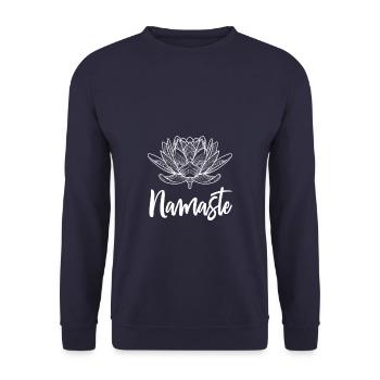 Cadeau de yoga Namames pour le yoga Namaste Meditation - Sweat-shirt Unisexe - marine - Devant - Alina (178cm) & Michal (187cm)