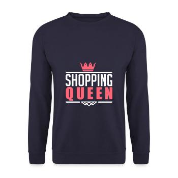Shopping Queen Shop Shopping Queen Gift - Unisex Sweatshirt - navy - Front - Alina (178cm) & Michal (187cm)