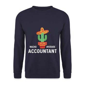 Nacho Average Accountant - Unisex Pullover - Navy - Vorne - Alina (178cm) & Michal (187cm)