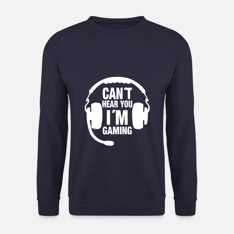 CANT HEAR YOU IM GAMING WEISS HOODIE - Unisex Pullover - Navy