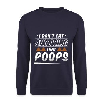 Funny Vegan I Don't Ate Anything That Poops - Unisex Pullover - Navy - Vorne - Alina (178cm) & Michal (187cm)