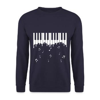 Pianist Piano Keys - Unisex Pullover - Navy - Vorne - Alina (178cm) & Michal (187cm)