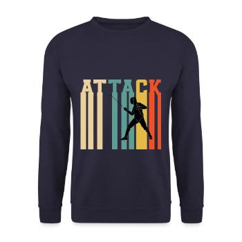 Fencing Attack - Unisex Pullover - Navy - Vorne - Alina (178cm) & Michal (187cm)