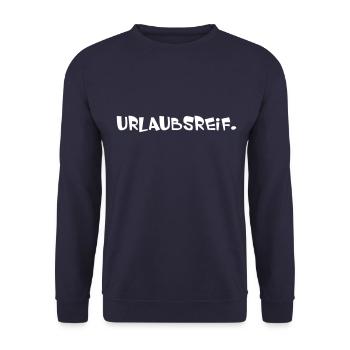 urlaubsreif. - Unisex Pullover - Navy - Vorne - Alina (178cm) & Michal (187cm)