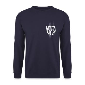 UAS AF Japanese Zen Enso Circle Ukulele Collectible - Unisex Sweatshirt - navy - Front - Alina (178cm) & Michal (187cm)