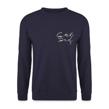 Cat-Dad! Cat Dad Retro Vintage Style Cats - Unisex Sweatshirt - navy - Front - Alina (178cm) & Michal (187cm)