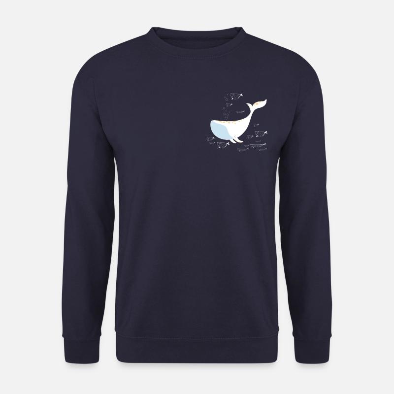 ZAZdesign® Wal | Whale | Moby Dick - Unisex Pullover - Navy