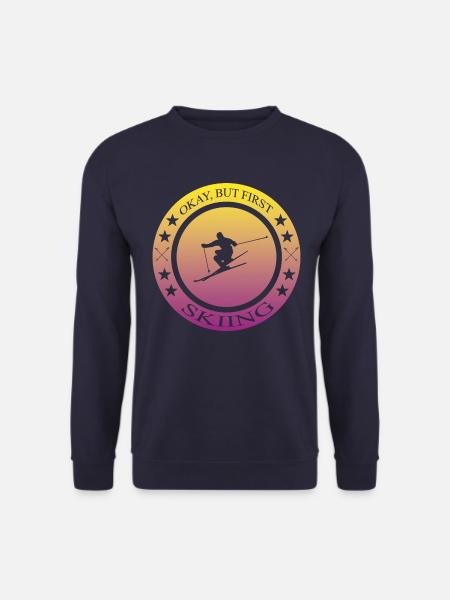 Ski fahren, Skiing, Pistensau - Unisex Pullover - Navy