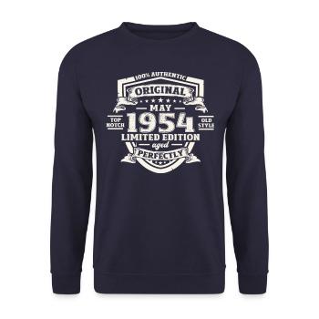 Original 1954 Millésime 1954 70e anniversaire 1954 - Sweat-shirt Unisexe - marine - Devant - Alina (178cm) & Michal (187cm)