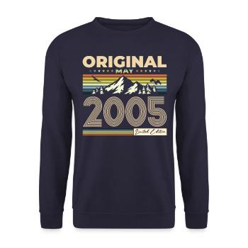 Original 2005 Jahrgang 2005 19. Geburtstag 2005 - Unisex Pullover - Navy - Vorne - Alina (178cm) & Michal (187cm)