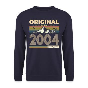 Original 2004 Jahrgang 2004 20. Geburtstag 2004 - Unisex Pullover - Navy - Vorne - Alina (178cm) & Michal (187cm)