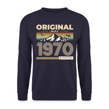 Original 1970 Millésime 1970 54e anniversaire 1970 - Sweat-shirt Unisexe - marine - Devant - Alina (178cm) & Michal (187cm)