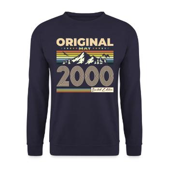 Original 2000 Jahrgang 2000 24. Geburtstag 2000 - Unisex Pullover - Navy - Vorne - Alina (178cm) & Michal (187cm)