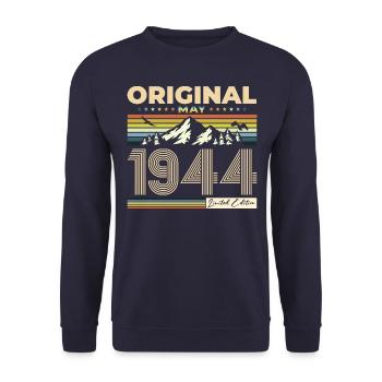 Original 1944 Millésime 1944 80e anniversaire 1944 - Sweat-shirt Unisexe - marine - Devant - Alina (178cm) & Michal (187cm)
