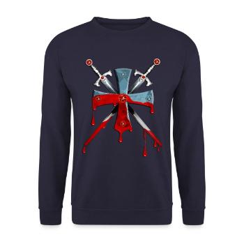 Knight's Cross / Crusader / swords - Unisex Sweatshirt - navy - Front - Alina (178cm) & Michal (187cm)
