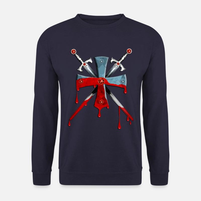 Croix / Crusader / épées de chevalier - Sweat-shirt Unisexe - marine