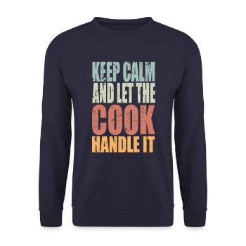 Keep Calm Koch Spruch Koch Geschenk - Unisex Pullover - Navy - Vorne - Alina (178cm) & Michal (187cm)